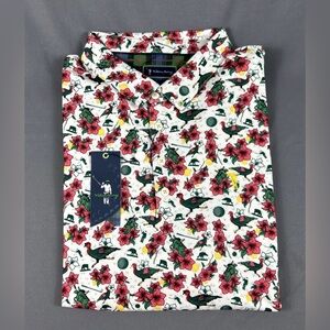 William Murray Golf Shirt Polo Greens Keepers Print XL Multicolor Polyester